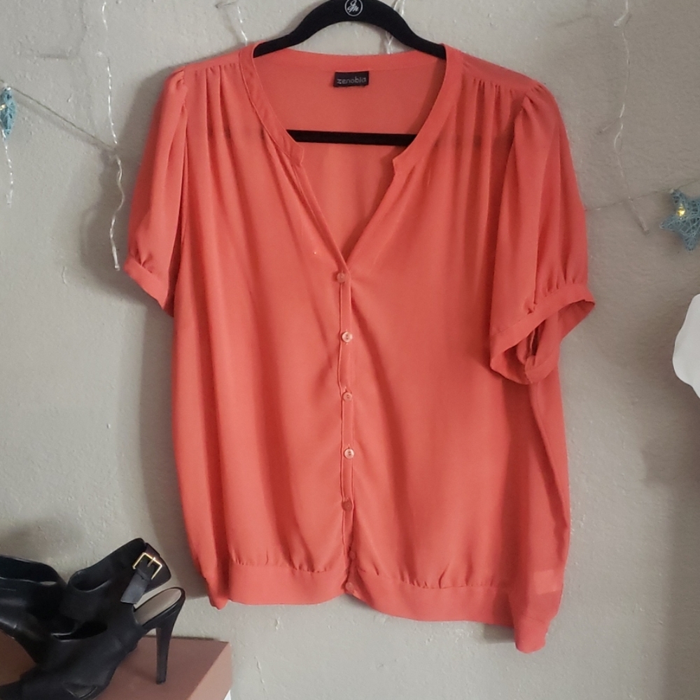 Sheer coral top